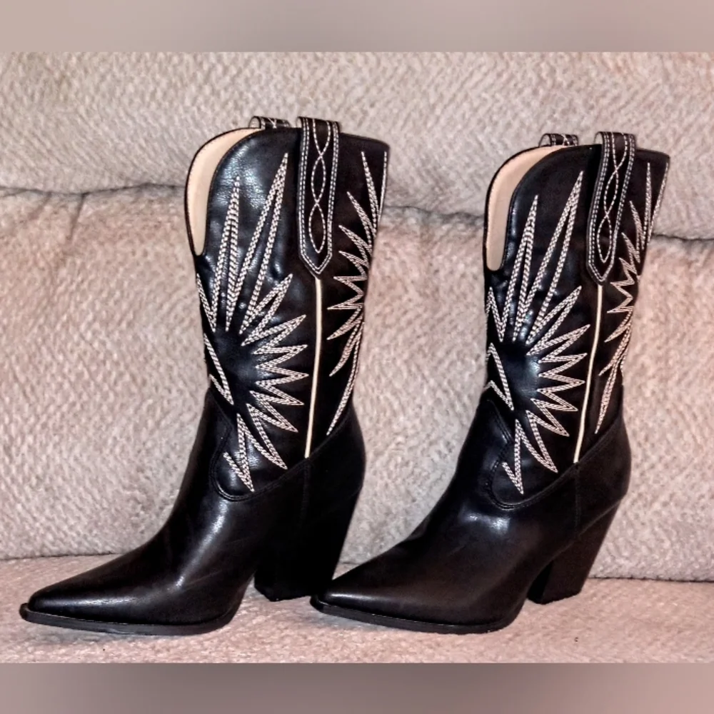 Oasis Society Black Western Dress Boots 7.5 - Picture 2 of 7